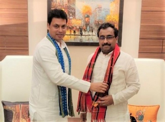 Ram Madhav reviews Tripura Politics, met State BJP Chief Ram Madhav reviews Tripura Politics, met State BJP Chief